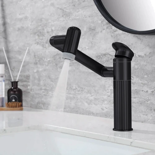 Смеситель для раковины Lefton 360° Rotatable Single-Hole Bathroom Faucet-BF2208 Matt Black: Тип излива Многонаправленный