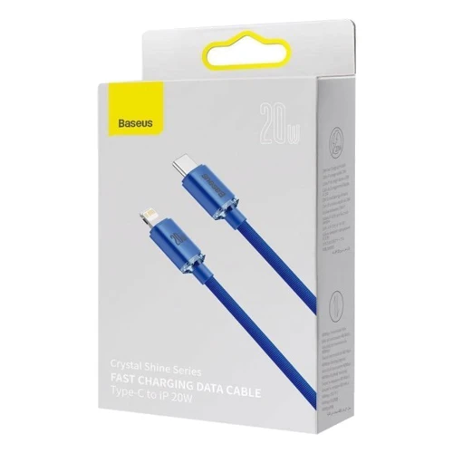 Кабель Baseus Cable USB-C to Lightning Crystal Shine 20W 1.2m Blue (CAJY000203) фото 9