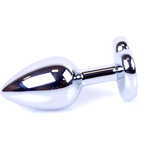 Анальная пробка с кристаллом BOSS of TOYS Boss Series - Jewellery Silver Heart PLUG Dark Blue S, BS6400050