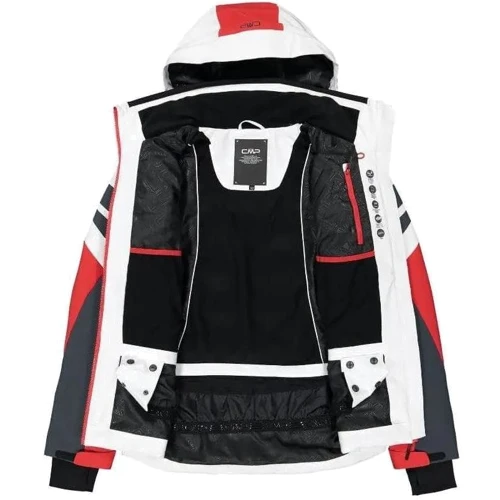 Гірськолижна куртка CMP Man Jacket Zip Hood (31W0327-A001) 46 біла з капюшоном: Склад поліестер, Еластан
