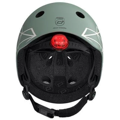 Детский защитный шлем Scoot&Ride зеленый с фонариком (SR-181206-GREENLINES) фото 5