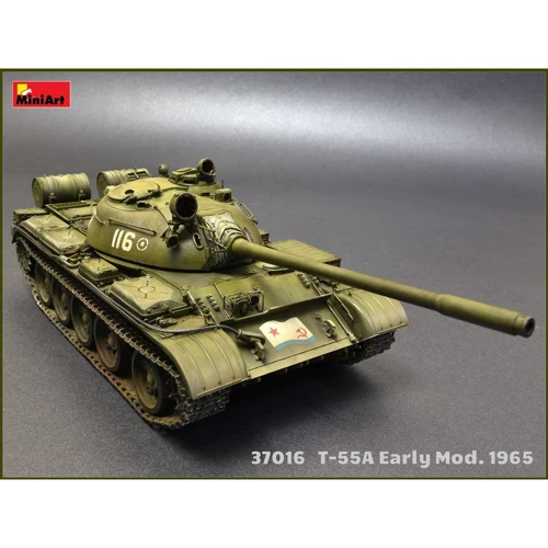 Сборная модель MiniArt Советский средний танк Т-55А образца 1965 г., ранний с интерьером (MA37016): Масштаб 1:35