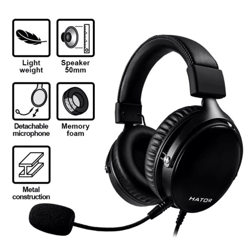 Наушники Hator Hyperpunk Black (HTA-820): Тип конструкции полноразмерные