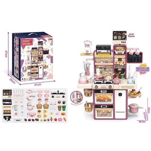 Кухня детская Dream Kitchen: 80+ аксессуаров, звуковые и световые эффекты, пар, блендер (93 T-4)