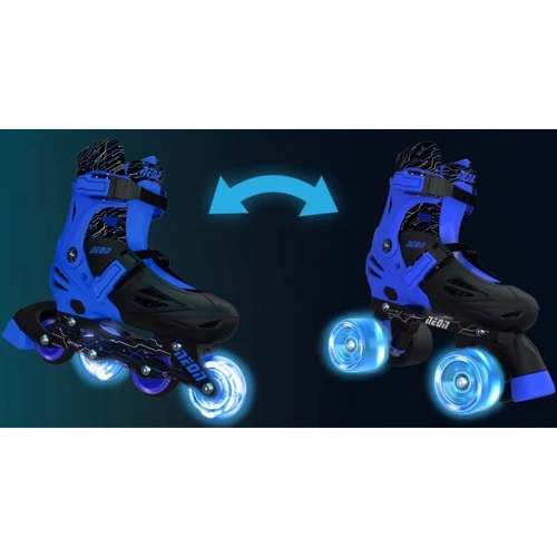 Ролики Neon Combo Skates синие 34-38 (NT10B4): Расположение колес in-line с возможностью перестановки