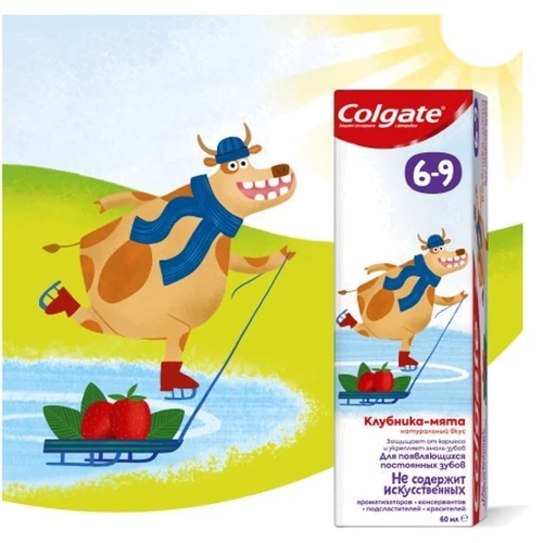 Colgate Зубна паста дитяча з фторидом від 6 до 9 років полуниця-м'ята 60 мл фото 8