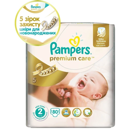 Подгузники Pampers Premium Care New Born ( 3-6 кг) 80 шт (4015400741633)