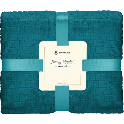 Плед Springos Extra Soft 130x180 см бирюзовый (HA7108): Цвет бирюзовый