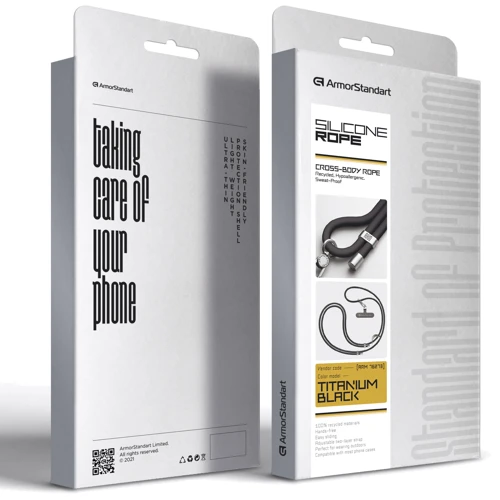 Ремешок для смартфона ArmorStandart Silicone Rope Titanium Black with Grey holder (ARM76273) фото 5