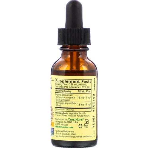 ChildLife, Essentials, Echinacea, Natural Orange Flavor, 1 fl oz (30 ml) (CDL10100): Форма випуску краплі