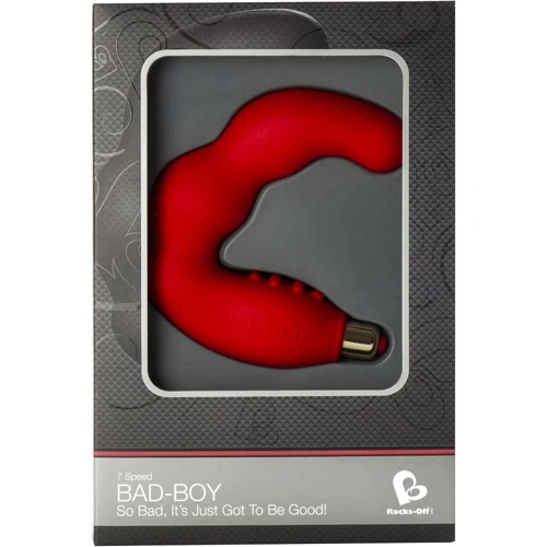 Вибромассажер простаты Rocks-off Bad Boy Red 7 Speed , 12,4х4 см