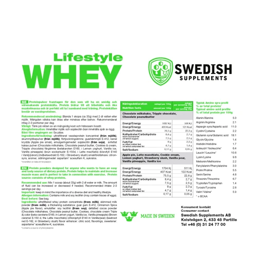 Протеин Swedish Supplements Lifestyle Whey 1000 g /30 servings/ Strawberry Slush: Вид Сывороточные