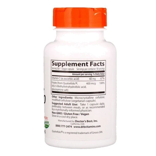 Doctor's Best Fully Active with Quatrefolic 400 mcg Фолат з кватрофоліком 90 капсул: Форма випуску капсули