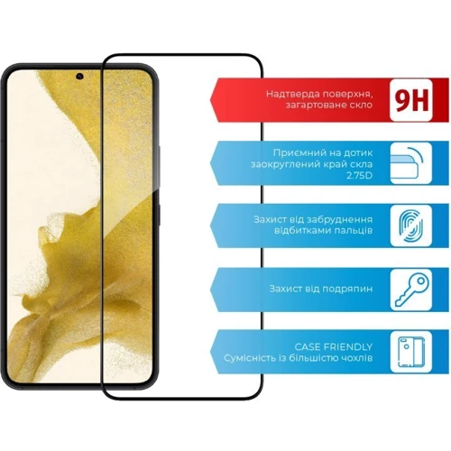 Аксесуар для смартфона ACCLAB Tempered Glass Full Glue Black for Samsung S906 Galaxy S22 Plus/S916 Galaxy S23 Plus: Сумісність for Samsung S906 Galaxy S22 Plus/S916 Galaxy S23 Plus