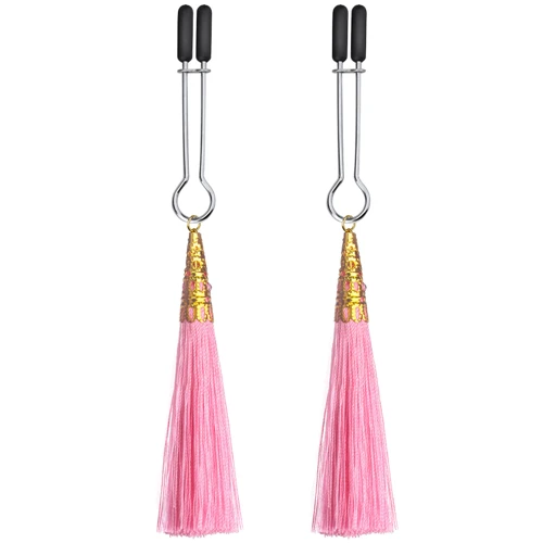 Зажимы для сосков LoveToy Bondage Fetish Glamor Tassel Nipple Clamp Pink