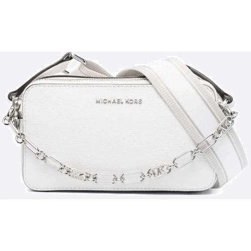 Женская сумка кросс боди Michael Kors Jet Set белая (32S3SJ6C1L085)
