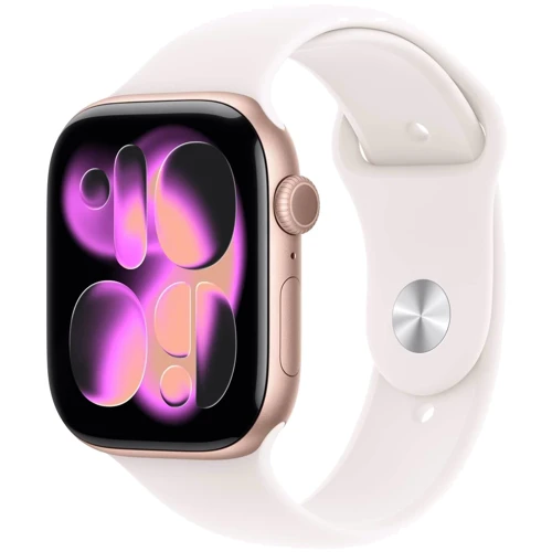 Apple Watch Series 11 GPS 46mm Rose Gold Aluminium Case with Light Blush Sport Band - M/L (MEV74)