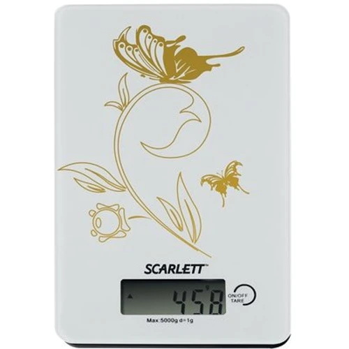 Весы напольные Scarlett SC-1212 (белый с золотом): Материал Стекло