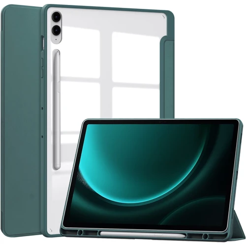 Аксесуар для планшетних ПК BeCover Case Book Soft Edge з Pencil Mount Dark Green для Samsung X810 Galaxy Tab S9 Plus / S9 FE Plus SM-X610/SM-X616B (710406): Колір зелений