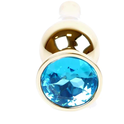 Анальная пробка BOSS Series Exclusivity Jewellery Gold Butt Plug Light Blue