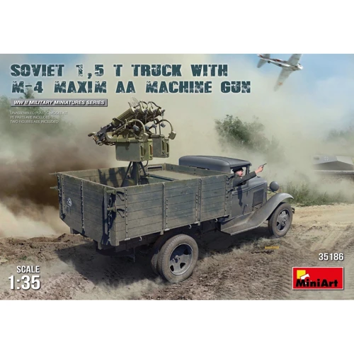 Сборная модель MiniArt MA35186 Советский 1,5 Тонный Автомобиль с Счетверенным Пулеметом Максим М4: Производитель MiniArt