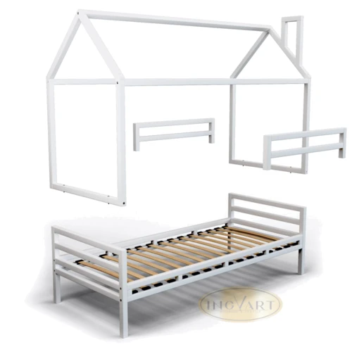 Кровать IngVart Домик подростковая белая SKU34000-01