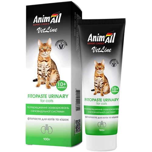 Фитопаста AnimAll VetLine Urinary для предотвращения заболеваний мочевыделительной системы у кошек 100 г (150566)