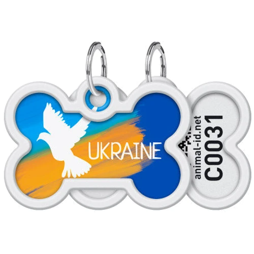 Адресник металлический WAUDOG Smart ID c QR паспортом рисунок Флаг 40х28 мм (0640-0229)