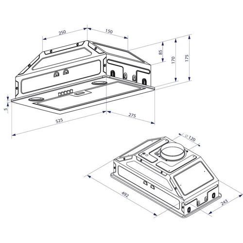 Вытяжка Minola HBI 5204 GR 700 LED: Тип монтажа Встраиваемый