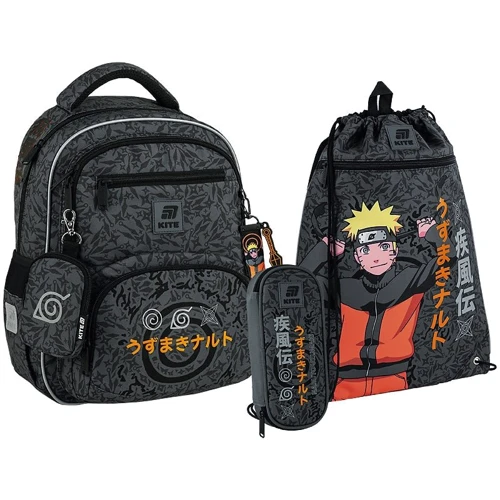 Набор Kite рюкзак + пенал + сумка для обуви 773 Naruto Shippuden (SET_NR25-773M)