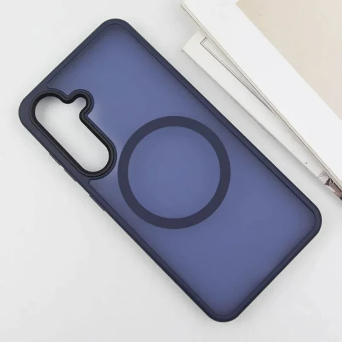 Чехол для телефонов Mobile Case TPU+PC Metal Buttons with MagSafe Colorful Navy Blue for Samsung S921 Galaxy S24: Материал TPU (термополиуретан) и поликарбонат