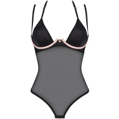 Прозрачное боди Obsessive Selinne teddy XS/S Black