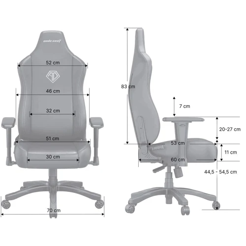 Кресло игровое Anda Seat Novis Gray Fabric Size XL (AD23-XL-01-G-F) фото 22