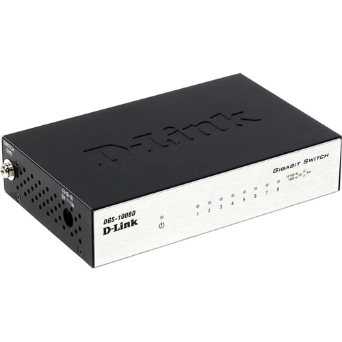 Мережевий комутатор D-Link DGS-1008D: Порти тільки Gigabit Ethernet (10/100/1000)