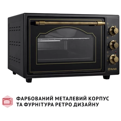 Електрична духовка настільна PERFELLI LAGGIO 37 BLACK RETRO фото 6