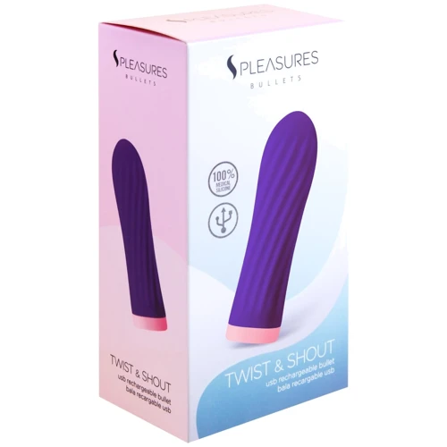 Вибропуля S Pleasures Bullets Twist & Shout Purple, фиолетовая