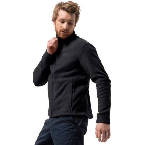 Толстовка Jack Wolfskin Moonrise Jacket Men 1702064-6000 48 черная на молнии: Капюшон Без капюшона