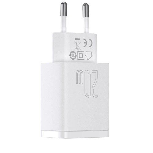 Зарядний пристрій Baseus Wall Charger USB+USB-C 20W White (CCXJ-B02): Кабель в комплекті отсутствует