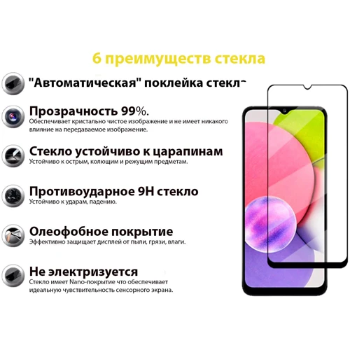 Аксесуар для смартфона BeCover Tempered Glass Black для Samsung A032 Galaxy A03 Core (707102)