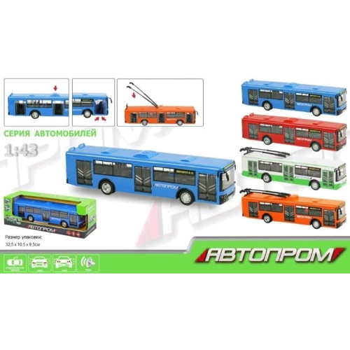 Троллейбус, Автобус инерция 9690ABCD АВТОПРОМ,1:43, 4 цвета