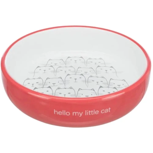 Миска Trixie для кошек коротконосых пород 0.3 л 15 см коралловая/белая (4047974247716)