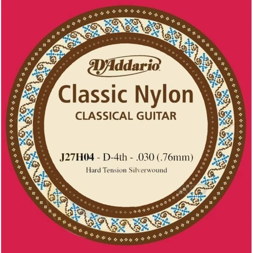 Струна для гитар Струна D`ADDARIO J27H04 CLASSICS SILVER D HARD TENSION