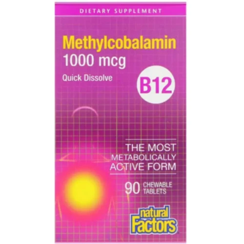 Natural Factors Methylcobalamin Витамин В12 1000 мкг 90 таблеток