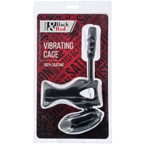 Насадка на пенис с вибрацией Toyfa Black&Red Vibrating Cage Black