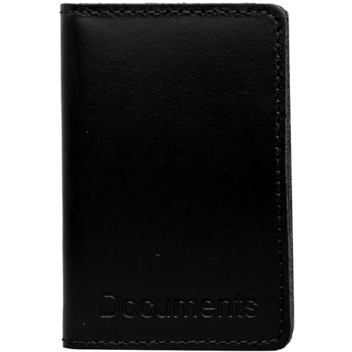 Мужская обложка для документов DNK Leather черная (DNK-minidoc-R-colJ): Материал Натуральная кожа