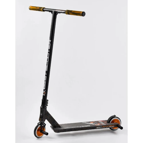 Самокат трюковый Best Scooter "CRASH" HIC-система, ПЕГИ, алюминиевый диск и дека Black/Orange (102306)