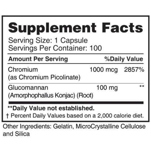 Earth's Creation Chromium Picolinate & Glucomannan Піколінат хрому та глюкоманнан 100 капсул: Тип Хром
