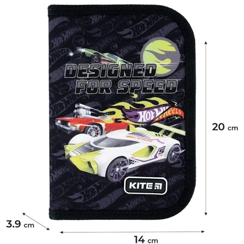 Пенал Kite без наполнения 1 отделение 2 отворота 622 Hot Wheels (HW24-622): Год выпуска коллекции 2024