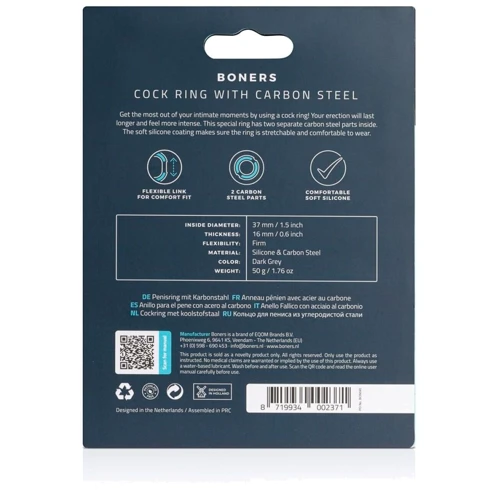 Ерекційне кільце Boners Cock Ring With Carbon Steel