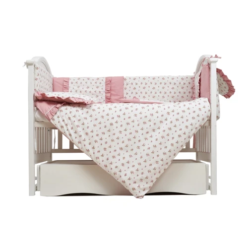 

Набор для детской кроватки Twins Romantic Spring collection Flower Power розовый 4027-TRS-08